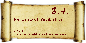 Bocsanszki Arabella névjegykártya